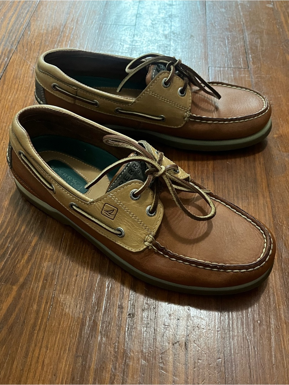Sperry Men’s Two-Tone Brown and Tan Leather Boat Shoes